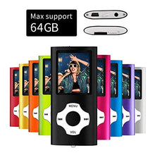 Carica l'immagine nel visualizzatore di Gallery, Mymahdi lettore portatile MP3 / MP4, nero con schermo da 1,8 pollici LCD e...