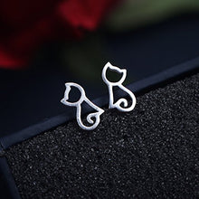 Carica l'immagine nel visualizzatore di Gallery, Belons, orecchini a forma di gatto, in argento Sterling 925, per bambina - Ilgrandebazar