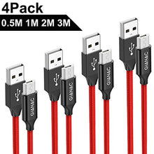Carica l'immagine nel visualizzatore di Gallery, GIANAC Cavo Micro USB, [4 Pezzi:0.5m,1m,2m,3m] Nylon 4pack(0.5m 1m 2m 3m) - Ilgrandebazar