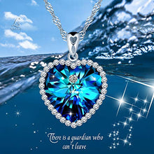 Carica l'immagine nel visualizzatore di Gallery, SixLuo Collana da donna"Cuore dell'oceano" in argento Sterling 925 con...