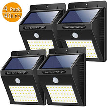 Carica l'immagine nel visualizzatore di Gallery, Luce Solare Led Esterno, 【180° Super Luminoso-4 Pezzi】Yacikos 40 LED Lampada...