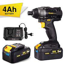 Carica l'immagine nel visualizzatore di Gallery, Avvitatore a Impulsi 4.0Ah, TECCPO Batteria18V, Mandrino da... - Ilgrandebazar