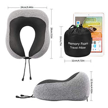 Carica l'immagine nel visualizzatore di Gallery, Cuscino da viaggio a memory foam realizzato in morbida e B-grigio Memory Foam