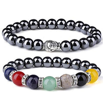 Carica l'immagine nel visualizzatore di Gallery, Milacolato Bracciale in Ematite Chakra da 4 Paia Terapia Magnetica di... - Ilgrandebazar