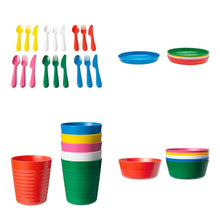 Carica l'immagine nel visualizzatore di Gallery, Ikea kalas Posate di plastica per Bambini Set 36 Pezzi - 6 coltelli 6 Multi - Ilgrandebazar
