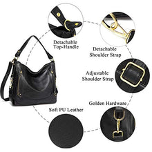 Carica l'immagine nel visualizzatore di Gallery, Kasgo Borsa Donna, Grande Borse Tracolla Pelle PU a Spalla Moda Nero