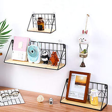 Carica l'immagine nel visualizzatore di Gallery, IZSUZEE Mensole da Muro Set di 3pz, Stile Vintage, Scaffali Galleggianti per...
