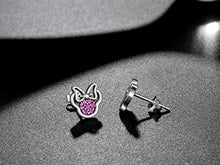 Carica l'immagine nel visualizzatore di Gallery, Shysnow 925 Argento bella Tiny mouse orecchini Natale regalo Stile Uno Viola - Ilgrandebazar