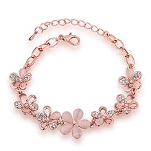 Carica l'immagine nel visualizzatore di Gallery, QueenDer Bracciale donna in rame aperto con chiusura a catena Rose - Ilgrandebazar