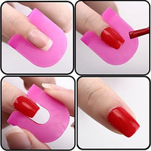 Carica l'immagine nel visualizzatore di Gallery, 26 PCS Stencil per smalto,Protettore per unghie, smalto per unghie stencil in 10 misure Guida alla pittura per unghie kit per strumenti base per nail art
