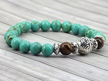 Carica l'immagine nel visualizzatore di Gallery, Bracciale per gli uomini in perle Turchese ricostituito e perla di occhio di... - Ilgrandebazar