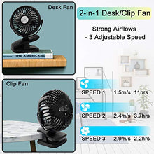 Carica l'immagine nel visualizzatore di Gallery, Ventilatore Portatile da Campeggio, USB, Tavolo...