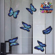 Carica l'immagine nel visualizzatore di Gallery, Adesivi per auto in vinile confezione piccola farfalla Monach blu -... - Ilgrandebazar
