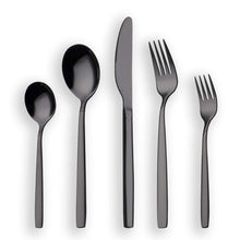 Carica l'immagine nel visualizzatore di Gallery, Berglander Set 30 posate in titanio nero placcato, 30 pezzi di Nero, Nero - Ilgrandebazar