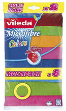 Carica l'immagine nel visualizzatore di Gallery, Vileda Microfibre Colors, Panni in Microfibra, Lavabili in Lavatrice, Riutilizzabili, Multicolore, 30x 30 cm , 8 Pezzi