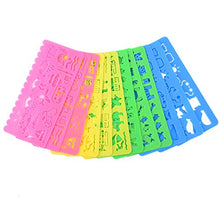 Carica l'immagine nel visualizzatore di Gallery, Set di Stencil Stampini da Disegno in Plastica per Bambini, 74 Forme, 24... - Ilgrandebazar