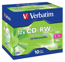 Carica l'immagine nel visualizzatore di Gallery, Verbatim CD-RW 12x 80 Min 700MB, Confezione da 10 pezzi