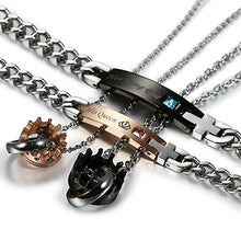 Carica l'immagine nel visualizzatore di Gallery, Flongo Coppia Bracciali Braccialetto Lui &amp; Lei, His Con Collane C - Ilgrandebazar
