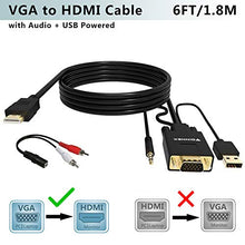 Carica l'immagine nel visualizzatore di Gallery, Adattatore VGA HDMI Cavo con Audio,Convertitore/Adattore a 1.8M