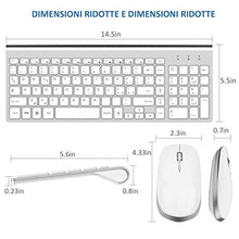 Carica l'immagine nel visualizzatore di Gallery, Tastiera Wireless Layout Italiano e Mouse, Fenifox Mouse Bianco