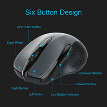 Carica l'immagine nel visualizzatore di Gallery, TECKNET Mouse Bluetooth Wireless per Windows e Mac, 2600DPI, Grey