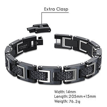 Carica l'immagine nel visualizzatore di Gallery, COOLMAN - Bracciale da uomo, Braccialetto in acciaio Argento + Nero - Ilgrandebazar