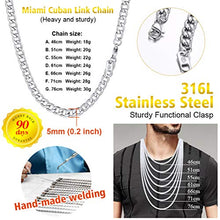 Carica l'immagine nel visualizzatore di Gallery, PROSTEEL Collana Uomo a Catena Cubana Incisione Semplice per Argento(5mm) - Ilgrandebazar