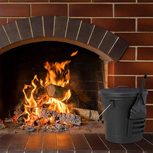 Carica l'immagine nel visualizzatore di Gallery, Relaxdays Secchio Raccogli Cenere con Coperchio e Paletta, 19 L, per Camino...