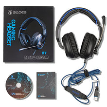Carica l'immagine nel visualizzatore di Gallery, SADES R7 Gaming Headset, USB Headset Cuffie da gioco stereo per Nero