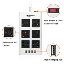 Carica l'immagine nel visualizzatore di Gallery, MutecPower Universale multipresa Ciabatta con 6 Prese e 4 Porte USB Spina EU - Ilgrandebazar