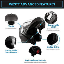 Carica l'immagine nel visualizzatore di Gallery, Westt Torque X · Casco Modulare Moto Nero Opaco Doppia M (57-58cm), - Ilgrandebazar