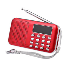 Carica l'immagine nel visualizzatore di Gallery, docooler Mini FM Portatile Radio Altoparlanti con Display LCD Supporto Rosso