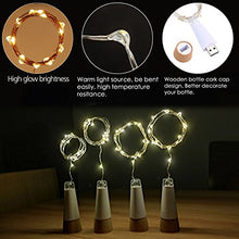 Carica l'immagine nel visualizzatore di Gallery, LED Sughero Bottiglia Luci, USB Alimentato Ricaricabile, 1.9 m 20 LED, Rame... - Ilgrandebazar