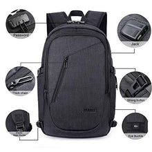 Carica l'immagine nel visualizzatore di Gallery, WAWJ Unisex Multiuso Antifurto Zaino con Porta USB, per PC Nero