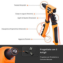 Carica l'immagine nel visualizzatore di Gallery, Rivettatrice Manuale, JUEMEL Pistola per Rivetti con 4 Teste... - Ilgrandebazar