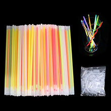 Carica l'immagine nel visualizzatore di Gallery, Vicloon 100 Pezzi Braccialetti Luminosi Fluorescenti Glow Stick,Colori Glow2
