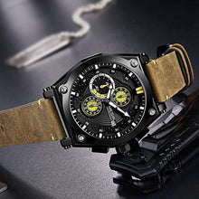 Carica l'immagine nel visualizzatore di Gallery, Orologio Uomo Sport Impermeabile Cronografo Quarzo Marrone Nero - Ilgrandebazar
