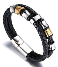 Carica l'immagine nel visualizzatore di Gallery, Halukakah ● Onore ● Bracciale Uomo in Vera Pelle Cuoio con Perline in... - Ilgrandebazar