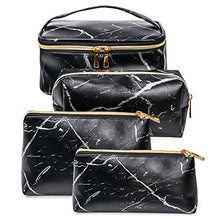 Carica l'immagine nel visualizzatore di Gallery, SunTop 4 Pezzi Borse da Toilette, make up borse viaggio, Beauty Case Nero