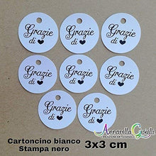 Carica l'immagine nel visualizzatore di Gallery, 50 pezzi Cartellini Bianchi tondi Stampati per bomboniera, 3 centimetri,... - Ilgrandebazar