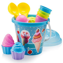Carica l'immagine nel visualizzatore di Gallery, Top Race - Set di 16 stampi da spiaggia per bambini 3-10 con secchiello Blu