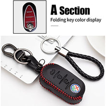 Carica l'immagine nel visualizzatore di Gallery, Cover Guscio Custodia in Pelle con Portachiavi per Chiave Alfa Romeo Mito...