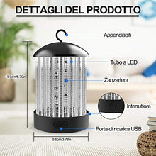 Carica l'immagine nel visualizzatore di Gallery, QcoQce Zanzariera Elettrica USB Ricaricabile, IP66 Impermeabile UV BK006-B
