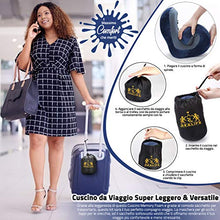 Carica l'immagine nel visualizzatore di Gallery, 🏆Realife【Kit 5Pz】Cuscino Da Viaggio In Memory Foam +🎁4 Omaggi. Cuscino Blu