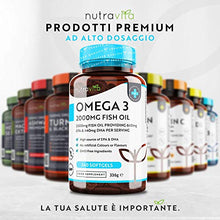 Carica l'immagine nel visualizzatore di Gallery, Omega 3 Olio di Pesce da 2000 mg - 660 EPA e 440 DHA - Capsule gel...