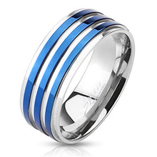Carica l'immagine nel visualizzatore di Gallery, Be Happy Anello Argento o Blu per Uomo in Acciaio Inossidabile– per... - Ilgrandebazar