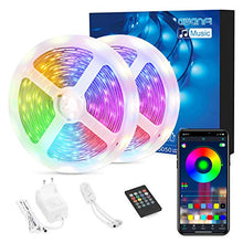 Carica l'immagine nel visualizzatore di Gallery, Striscia LED 15M Bluetooth 5050 SMD RGB,AWANFI Nastri Led 15m