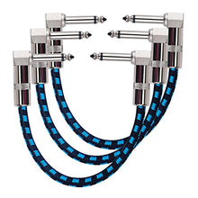 Carica l'immagine nel visualizzatore di Gallery, Rayzm Cavi Patch per Effetti Chitarra/Basso 1/4", ad angolo Maschio. Blu - Ilgrandebazar
