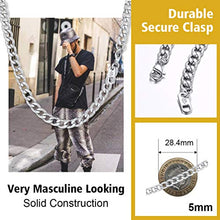 Carica l'immagine nel visualizzatore di Gallery, PROSTEEL Collana Uomo a Catena Cubana Incisione Semplice per Argento(5mm) - Ilgrandebazar