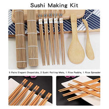 Carica l'immagine nel visualizzatore di Gallery, Kit per fare sushi in bambù, 9 pezzi, tappetino arrotolare il sushi,...